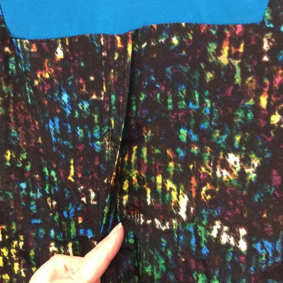 Derek Lam Design Nation Black Blue Abstract Colorful Tunic Shirt Dress S - Picture 6 of 11